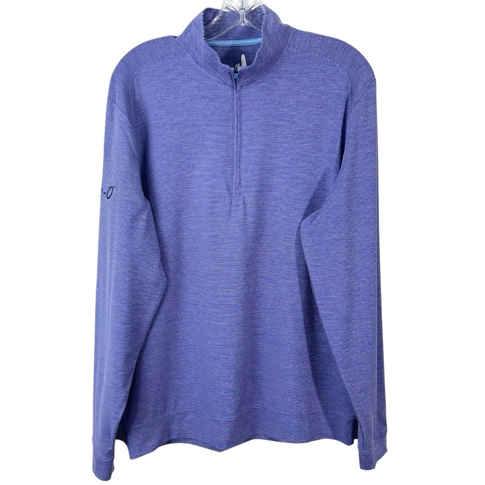 johnnie-O Men's Heathered Periwinkle Quarter-Zip Pullover